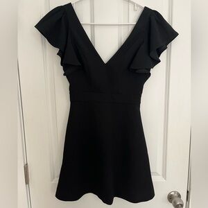 BCBGeneration - Flutter Sleeve V-neck Dress in Black, 0